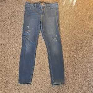 Hollister Blue Distressed Skinny Jeans